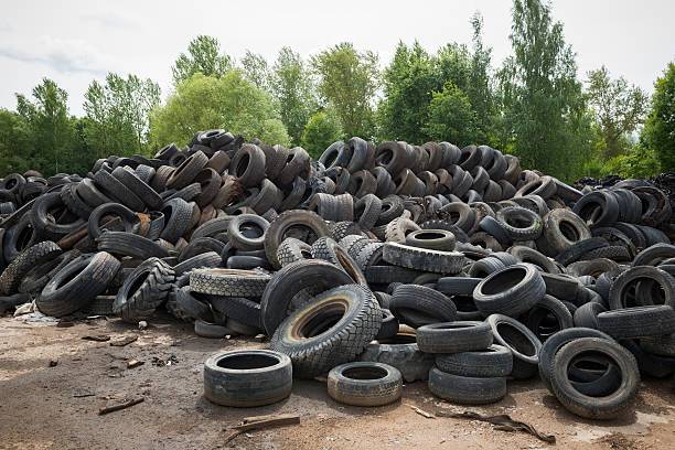 Large Pile of Tyres ready for recycling